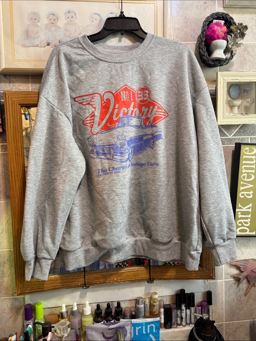 SHEIN vintage car sweatshirt